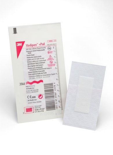 3M Medipore +Pad Soft Cloth Adhesive Wound Dressing, 6 cm x 10 cm