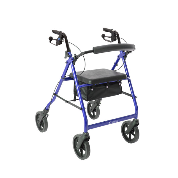 Aspire Deluxe Seat Walker/Rollator Blue