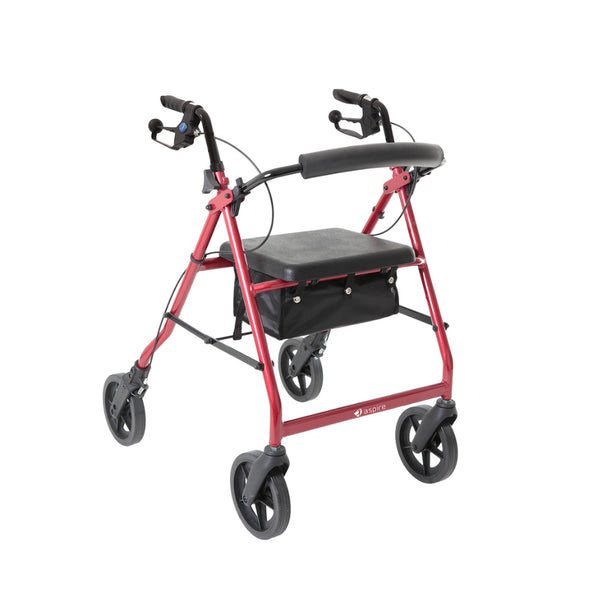 Aspire Deluxe Seat Walker/Rollator Red