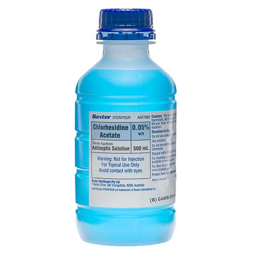 Baxter Chlorhexidine 0.05% Antiseptic Solution 500ml