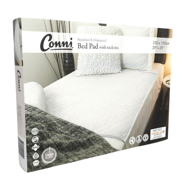 Conni Bed Pad with Tuck-ins White