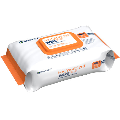 Halyard 2n1 Hospital Grade Disinfectant Wipes Soft Pack of 200