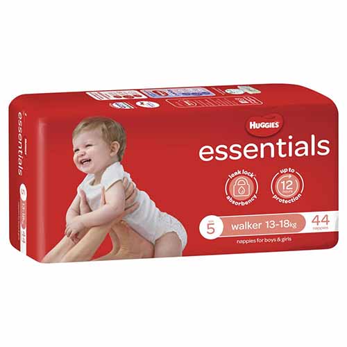 Huggies Essentials Nappies Walker Size 5 Unisex 13-18Kg