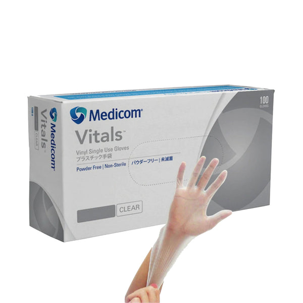 Medicom Vinyl Clear Powder Free Gloves