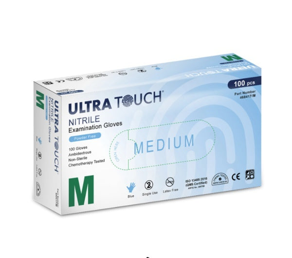 Ultra Touch Blue Nitrile Powder Free Disposable Exam Glove